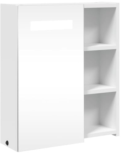 Kangmusi Spiegelschrank mit LED-Beleuchtung Wei? 45x13x52 cm, kangmusi357965