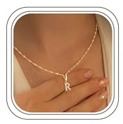 TINGN Gold Kette mit Buchstaben für Frauen Mädchen - 14 Karat Gold Vergoldete Gedrehte Panzerkette Zirkon Buchstaben A-Z Anhänger Kette Gold Halskette Namenskette Schmuck für Frauen Mädchen Geschenke