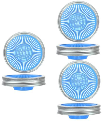 Ciieeo 6 Stk Einmachglasdeckel sprouting kit sojasprossen Sojasprossen Growkit sprießender Netzschirm Bildschirm Einmachgläser Deckel von Sprossengläsern Keimglas-Kit Edelstahl