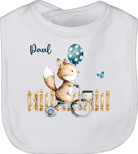 Baby Lätzchen - Tiere - Süßer Fuchs Kinder - Unisize - Weiß - baby-geschenke personalisierte geschenke personalisieren latz babysachen tier babylatz babygeschenke tieren für