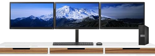 Dell Triple Monitor Trading Setup - FAST Optiplex 5040 SFF PC, Intel Core i5 6th Gen, 16GB DDR3 RAM, 512GB SSD, 300Mbps WiFi, Windows 11 Pro, GT 710 1GB Graphics Card, 3x 1080p Monitors (Renewed)