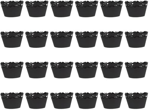 FUNOMOCYA 24 StüCk Halloween Muffin Wrapper Mit Schwarzem Fledermausmotiv Papier Cupcake Umrandung FüR Halloween Party Kuchen Dekoration