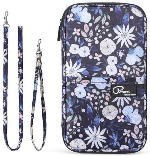 VanFn Reisebrieftasche Familie Reisepasshülle RFID Blocking Reise Dokument Organizer Wasserdicht Urlaub Reisepass Hülle Herren Damen für Personalausweis, Kreditkarten, Flugtickets, Geld, Münzen,