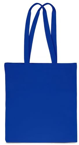 SAKETOS Bolsa de tela 38x42 cm para pintar – Pack 5 uds – Bolsa de algodón con asas largas – Azul