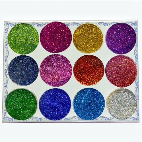 HISUNBEN Festival Paillettes visage pour déguisements festifs, paillettes corporelles, pour nail art et corps, cheveux, décoration de vêtements, maquillage féminin et accessoires (E)