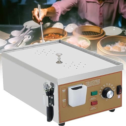 JJENXYYDS Cuiseur À Vapeur Électrique Commercial,Machine Électrique À Vapeur Petits Pains,pour la Cuisson des légumes, Tube en U en Acier Inoxydable, Chauffage, Alarme d'ébullition sèche,Two-Hole