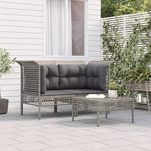 Fasba 3-TLG. Gartenlounge, Balkonlounge, Gartensofa, Terrassensofa, Loungesofa Outdoor, Loungemöbel Garten Rattan, Terrassen sitzmöbel, Gartenmöbel Set Rattan wetterfest/ 3187473