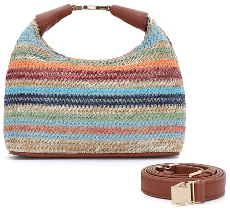 Fecialy Straw Bag for Women Small Raffia Purses Summer Beach Crossbody Bag Vacation Straw Woven Handbag 2025