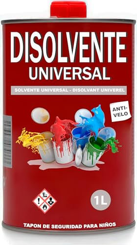 CABLEPELADO Disolvente Universal Multiusos 1L | Diluyente para Pinturas y Barnices Base Disolvente | Limpieza de Brochas, Rodillos y Pistolas | Tapón de Seguridad Antiderrames