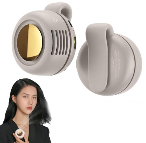 Portable Silent Mini Bladeless Electric Fan, Small Whirlwind Clip Waist Neck Fan, Portable Cooling-Fan with 3-speeds, Wearable Hands Free Fan, Clip Personal Mini Fans for Outdoor/Travel/Office (White)