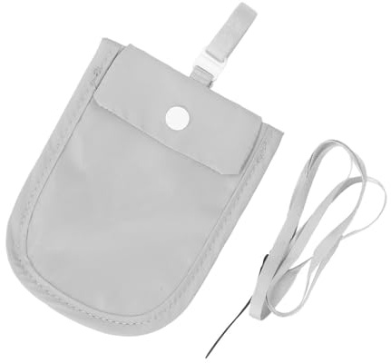Sichere und Wasserdichte Versteckte BH -Brieftasche mit Lanyard - Nylon Secret Travel Beutel für Kreditkarten und Wertsachen in Pink (GREY)