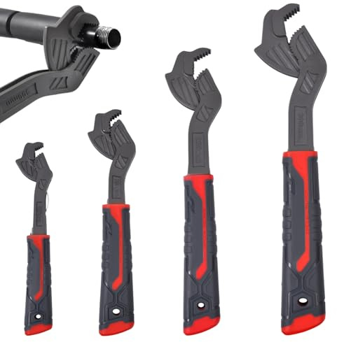 SPEEDWOX 4Pcs clé à réglage automatique multifonctionnelle clé à verrouillage automatique 6 8 10 12 évise de tuyau 3 côtés dents Power Grip pour les tuyaux utilisation largement utilisation