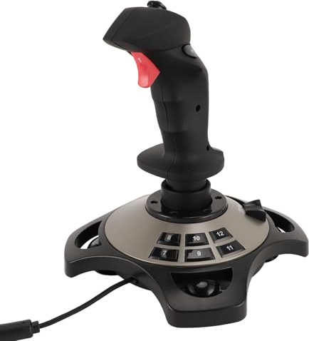 SPYMINNPOO PC-Flug-Joystick, Vibrationsfunktion und Drosselklappensteuerung, Flugstick kabelgebunden fr Computer Laptop