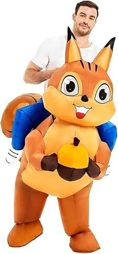 Inflatable Squirrel Costume, Squirrel Costume Adult Inflatable Costumes Adult Size Full Body Blow up Costumes for Adults Women Men Inflatables Fancy Funny Suit for Halloween Christmas Carnival Party