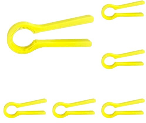 6 Stück Flaschenöffner Multifunktionaler Deckelöffner Plastikflaschenöffner Flaschenöffner, Universal für Getränkeflaschen– Ergonomisch & Kompakt - für Senioren Ringzugdosenöffner (Yellow)