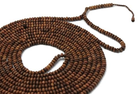 Tasbih in legno 1000 perline in legno d'ulivo con contatore – lunghezza 250 cm – perline 5 x 7 mm – ideale per meditazione e preghiera Tijaniyya Rosario