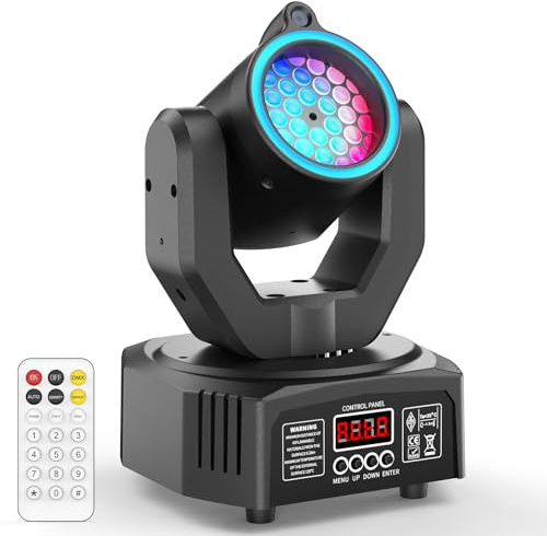 Lyre LED 30W Mini Lumière Disco Dot Beam à Tête Mobile, Jeux de Lumiere LED RGB avec Télécommande Lumière à Effet Gobo avec Ouverture DMX512 pour Scène Fête Club DJ