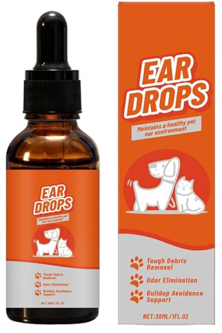 Ohrentropfen Für Haustiere - 30 ml Natürliche Tropfen zur Juckreizpflege,Sanfte und schonende Reinigung der Hundeohren - für Katzen und Kitten zur Pflege bei Juckreiz, Reizung Wachsansammlung