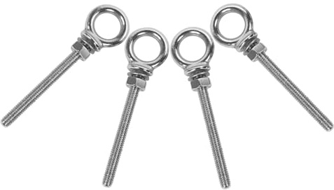SEWOART Pernos de Ojo de Acero Inoxidable M6X60 4 Piezas con Tuerca Hexagonal Tornillos de Anclaje para Concreto y Metal Sujetadores de Elevación Resistentes para Suspensión en Talleres