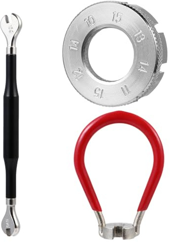 Angoily Kit 3 Clés à Rayons Vélo de Montagne Argentées, Outil de Vérification et Réglage Précis des Rayons, Accessoire Compact pour Entretien Roues VTT, Outil Réparation Vélo Robuste