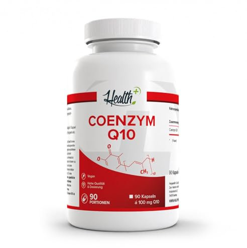 HEALTH+ COENZYM Q10 100 mg - 90 Kapseln, Körpereigenes Energiesubstrat, Q-10 Coenzym Kapseln, Nahrungsergänzungsmittel Made in Germany