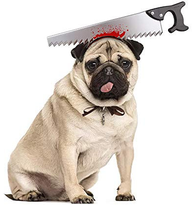 FANSU Halloween Kostüm Hund Haustier Hund Katze Halloween Kostüme, Einstellbare Warme Kleidung Netter mit Kapuze Pullover Hundepullover Party Cosplay Dekoration (M,Säge)