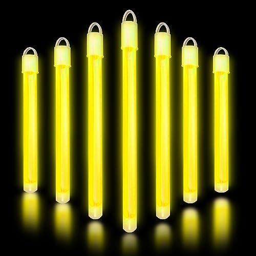 6 (15.2cm) Barras Luminosas Fluorescentes Amarillo - 100 Uds. Barrras Luminosas en Bulk para Accesorios de Fiesta de Cumpleaños, Bodas y Decoración de Carnaval - ¡Brilla con los Glow Stick!