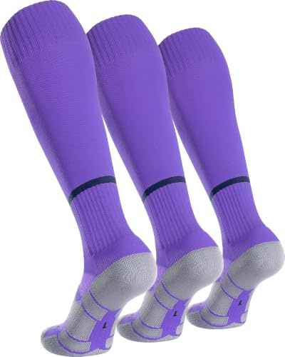APTESOL Knielang Fußballsocken (3/5 Paare) Kinder Jugend Erwachsene Lang Sportsocken EU 28-44 Kissen Atmungsaktiv Soccer Trainingssocke