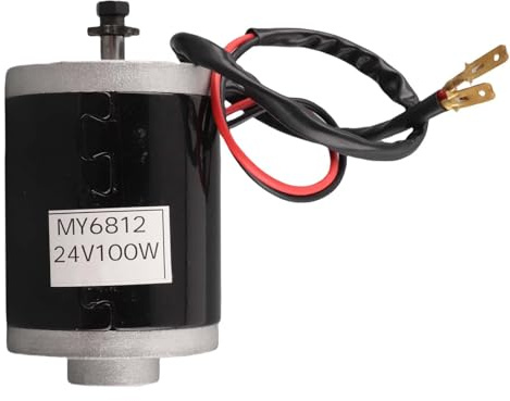 Elektrofahrrad Bürstenmotor, MY6812 24V 100W Hochgeschwindigkeits Permanentmagnet DC Kettenrad Motor mit Riemenscheibe für Elektroroller, Elektrofahrräder