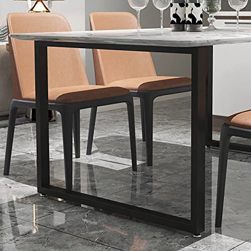 HOMEKAYT Desk Legs Set of 2 Metal Table Legs 28 Inch, Heavy Duty Metal Legs Multiple Uses for Dinning, Kitchen,Office Table(Rectangle Shape, 2pcs)-Black