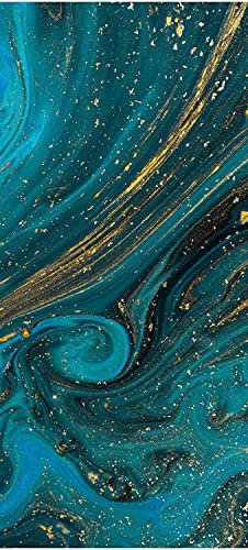 wandmotiv24 Türtapete Epoxidharz Blau Gold, Marmor, Effekt 90 x 200cm (B x H) - Dekorfolie selbstklebend Sticker für Türen, Türfolie, Aufkleber, M1213