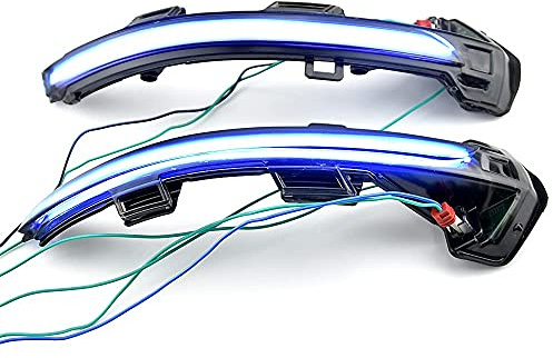 MKptopia Signal de rotation dynamique Lumière de position latérale Rétroviseur Indicateur clignotant Compatible avec VW GOLF Golf 8 GTI R GTE GTD MK8-Bleu et jaune