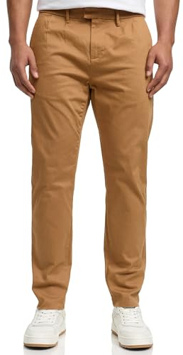 Indicode Hommes Ignazo Chino Pants | Pantalon en Coton Stretch Camel 31/32