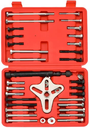 Acymner 46PCS Harmonic Balancer Puller Set | Power Steering Pulley Puller Installer Tool Set, Flywheel Remover, Crankshaft Pulley Removal, Steering Wheel Pulling Set