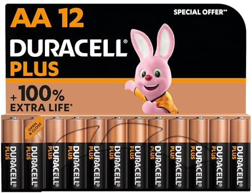 Duracell Pack de 12 Piles alcalines AA Plus, 1,5V LR06
