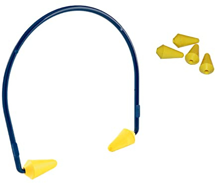 3M Caboflex EN352 - Tapones para los oídos reutilizables (40 pares, SNR Under the Chin 22, Behind the head 21 dB, color azul y amarillo)