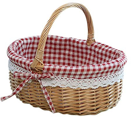 Dasertoe Weidenkorb, Geschenkkörbe, leer, oval, gewebt, Picknickkorb mit , Hochzeitskorb