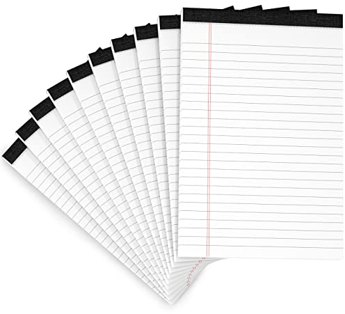 10-pack juridiska block skrivblock 12 x 20 cm fodrade skrivlappar inköpslista anteckningsblock smala linjerade skrivplattor 5 x 8 vit liten juridisk dyna 30 ark att göra anteckningsblock 80 GSM papper