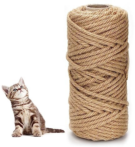 Sisal Kratzseil 6mm, 30 Meter Natürliches Hanfseil für Katzen, Kratzbaum Ersatz, Haushalt, Garten, DIY, Dekoration