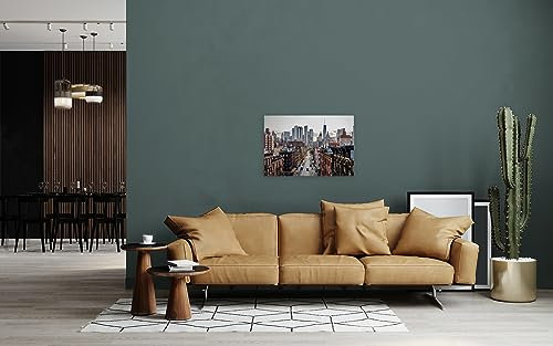 A.S. Création WTD - Stampa su tela con skyline di New York, 90 x 60 cm, formato orizzontale, moderna decorazione da parete per camera da letto, soggiorno, cucina, immagine su telaio