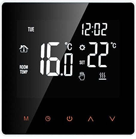 Sunydog Smart Thermostat - 16A Programmable Touch Screen Digital Temperature Controller for Electric Floor Heating in Home, School, Office, Hotel