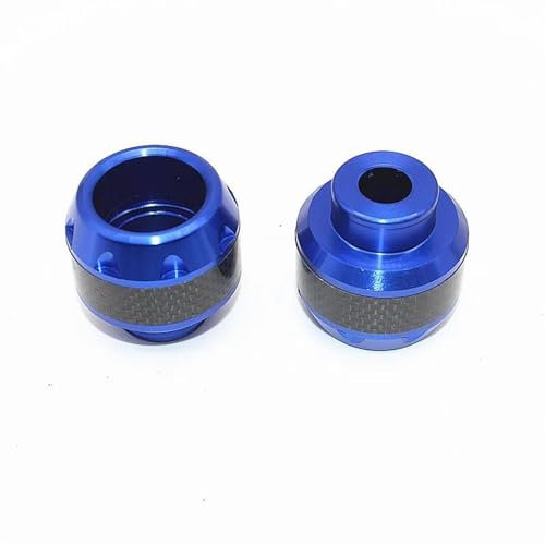 FACSER Motorräder Sturzpads 2Pcs Universal Motorräder Fallen Schutz Aluminium Legierung Explosion-Proof Vorderrad Crash Pad Schraube Motorrad Rahmen Slider Rahmen Slider (Color : Blau)
