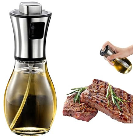 Botella pulverizadora de aceite – Botella pulverizadora de aceite de 200 ml Oil Mister para cocinar | Botella dispensadora de aceite de oliva para la cocina, atomizador de aceite recargable de grado