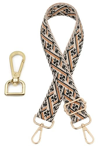 Breiter Taschengurt im Ethno-Stil, Verstellbar Schultergurt für Taschen, Verstellbarer Schultergurt Bunt, Längenverstellbarer 75-130cm Schulterriemen für Schultertasche Tragetaschen und Handtaschen