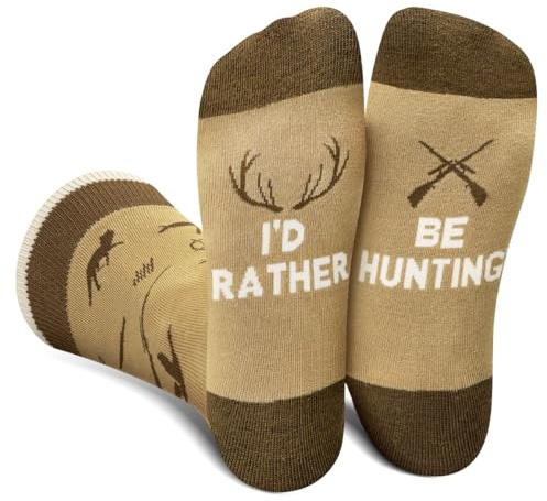 AGRIMONY Calzini Caccia Uomo Donna Divertenti - I'D RATHER BE HUNTING Calze Personalizzati Fantasia Colorati Simpatici Strani Colorati Lunghe Calze Regalo - Idee Regali Natale Compleanno per Lui Lei