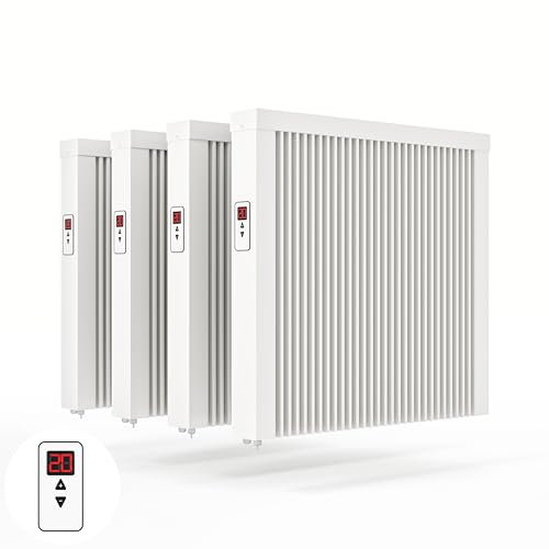 eVARMO 4x „areo direct“ 1300 Watt im SET elektrische Heizung/Elektroheizung mit Schamottekern zur Wandmontage/Elektroheizkörper (Elektroofen)