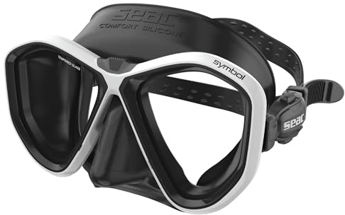 Seac Symbol, Made in Italy Zweiglas-Tauchmaske mit Einer 3D-Schnalle direkt am Maskenkörper