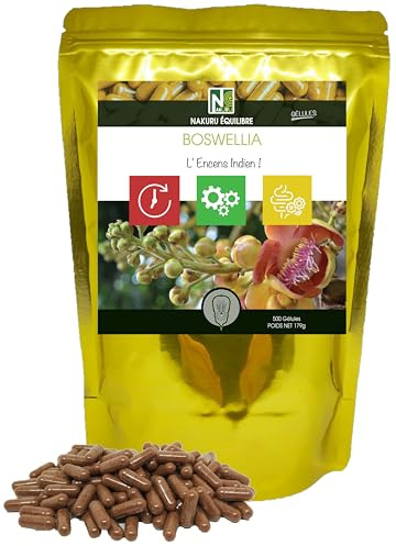 NAKURU | Boswellia | Gamme Équilibre | Fabriqué en France | L'Encens Indien ! (500 Gélules de 358mg / Poids Net: 179g)