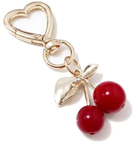 Luzvienzee Cherry Keychain, Cherry Keyring, Cute Cherry Bag Charm Bag Accessories for Women, Cherry Gifts for Handbags, Wallets, Bags