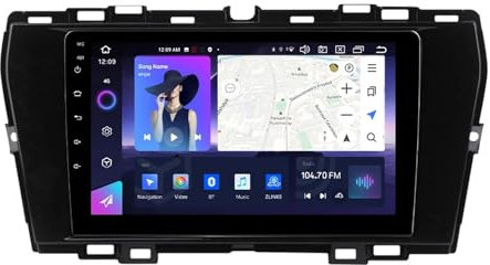 Double Din 9 inch Android 14 Car Stereo Radio for SsangYong Tivoli 2019-2021 with Wireless Carplay AHD Backup Camera Bluetooth Steering Wheel Controls GPS Navigation(T600 [8+128G])